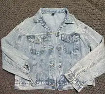 Pearl Studded Light Blue Denim Jacket