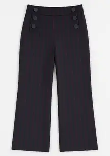 Loft Pants Julie Trouser Wide Leg Sailor Buttons High Waist Career Casual 4
