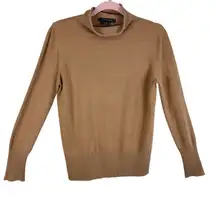 French Connection Camel Long Sleeve Mock Neck Tight Knit Pullover Sweater Size M