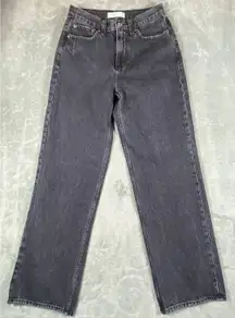 Abercrombie & Fitch The Slouchy Jean‎ Mid Rise Sz 0 Wide Leg Black Curve Love