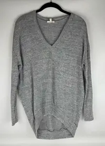 Wilfred Free Cozy Heather Grey Oversized V-Neck Sweater – XS (Fits S/M Too)