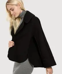 Kit and Ace Concordia Black Cotton Cashmere Wrap Jacket Size 6