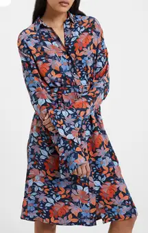 French Connection Adelina Fall Floral Shirt Dress Size Small UK 10