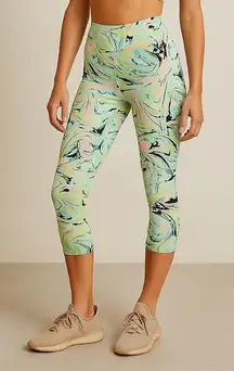 Free people pastel marble mesh detail crop leggings