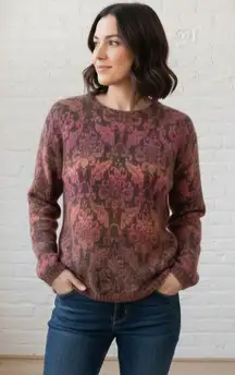Sundance Sweater Size XS Mohair Floral Ombre Mauve Purple Pink Fuzzy Soft
