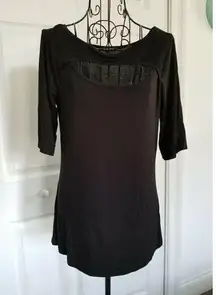 Cable & Gauge Black Short Sleeve T-Shirt, Open Chest Area Sz.(S)