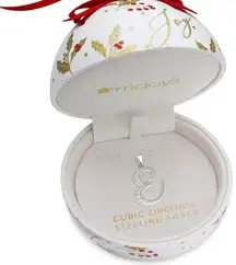 Giani Bernini E Initial Pendant Necklace in Sterling Silver NWT MSRP $100