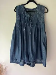 Denim Tie Romper