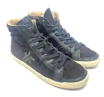 Frye Dylan Calf Hair High Top Sneakers Black Size‎ US 6.5