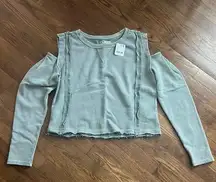 Free People NWT  Shoulder Cut Out Sweatshirt