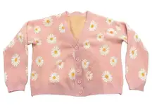 SHEIN Daisy Button Up Cardigan in Pink, Size OS​​​​​​