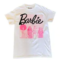 Barbie T SHIRT Iconic Posing Womens SM 100% Cotton White Tee Poster Style Mattel