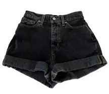 BDG Urban Outfitters Mom High Rise Denim Shorts in Black size 25