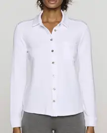 Bleusalt white classic button‎ down shirt w/ elbow patch detail
