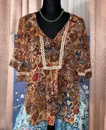 cha cha vente Size M Boho Blouse