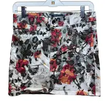 Level 99 Floral Cheetah Print Jean Mini Skirt 27