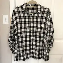 Max Studio Women’s Plaid Button Down