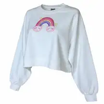 PacSun Rainbow Smiles Cropped Sweatshirt