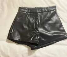 H&M Black Faux Leather Shorts
