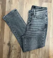 Judy‎ Blue Skinny Capri Jeans Gray women's Sz 3/26 stretchy button Fly