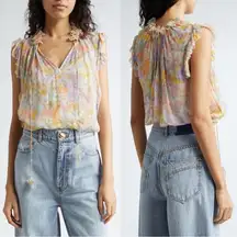 Zimmermann Butterfly Floral Print Top Multi Meadow US 8 NWT