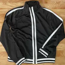 Champion Black and White Zip Up Track Jacket Women’s Medium