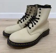 Dr. Martens Cream 1460 Smooth Leather Lace Up Boots