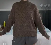 Shein Brown Mockneck Sweater