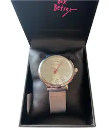 NWT--MESH BAND WATCH Gorgeous stainless steel mesh band watch, large face with pink second hand, new in box
