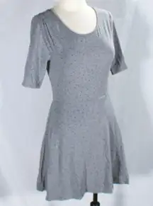 Open Back Gray Polka Dot Skater Dress Size Large