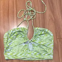 Princess Polly Green Swirl Halter Top