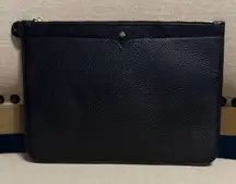 Kate Spade Pebbled Black Leather Cosmetic Case