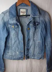 MUDD M Y2K Crop Distressed Jeans Jacket