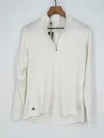 Adidas Ultimate365 Golf Shirt Womens Large White Stretch‎ Mock Neck Quarter Zip