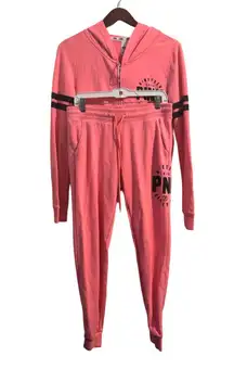 Victoria's Secret PINK VS Sweatsuit Tracksuit Jogger Set Jacket Sweatpants Y2K