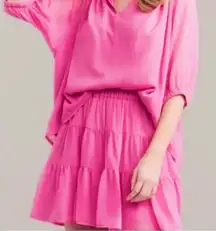 Roller Rabbit Pink Swiss Dot Ashton Mini Skirt size Small