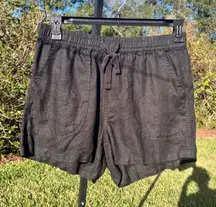 Quince 100% European Flax Linen Shorts in Black Size M