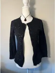 J.Crew XS Lambswool Cashmere Rabbit Hair Black Sweater