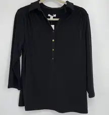 Charter Club  BLACK LIGHTWEIGHT TOP MEDIUM