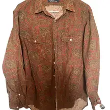 Polo Ralph Lauren vintage paisley print button down shirt size large