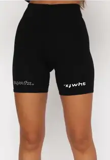 White fox biker shorts