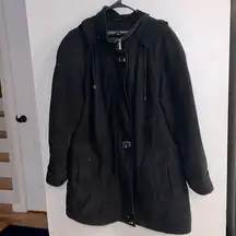 FLEET STREET Women’s Black Toggle Hooded Coat Size PL