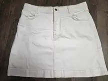 Boden Nell Denim Mini Skirt Women Size 14 White Jean