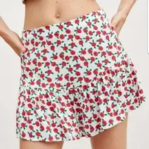 NWOT ZARA FLORAL ROSE MINI SKIRT WITH SHORTS