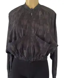 Gymshark Women’s Black Cropped Zip Jacket Size S Athlesiure