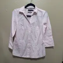 Nautica Woman's Pink Button Down Shirt Casual Dress‎ Shirt Size Medium