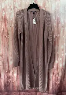 Express Blush Cable Knit Long Open Cardigan