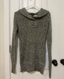 Womens Hooded Gray Sweater Size Large