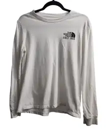 The North Face Womens Long Sleeve T Shirt Size M Graphic Print White Since 1966