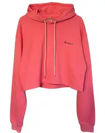 Urban Buck Cropped Hooded Sweatshirt Women XL Bright Pink  Long Sleeved Clubwear